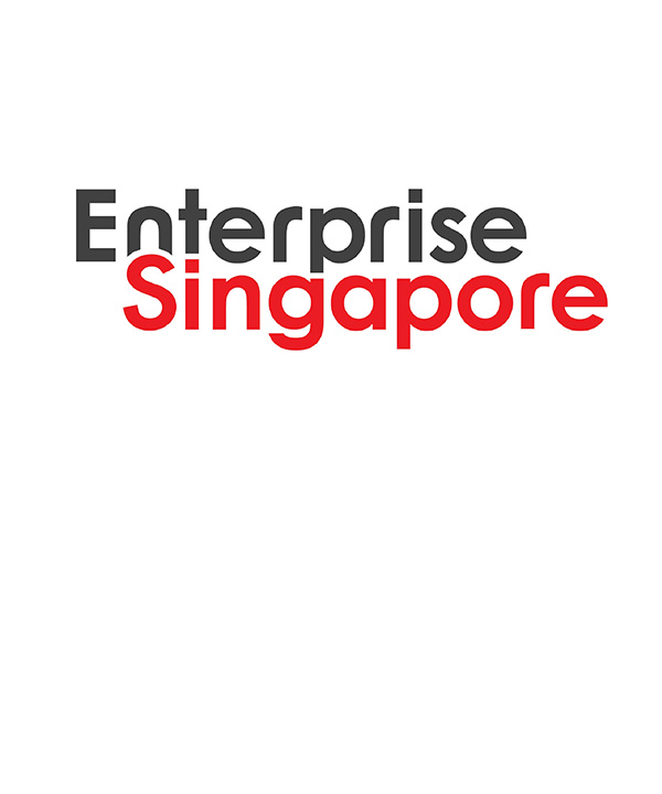 Text logo with Enterprise in black and Singapore in red.